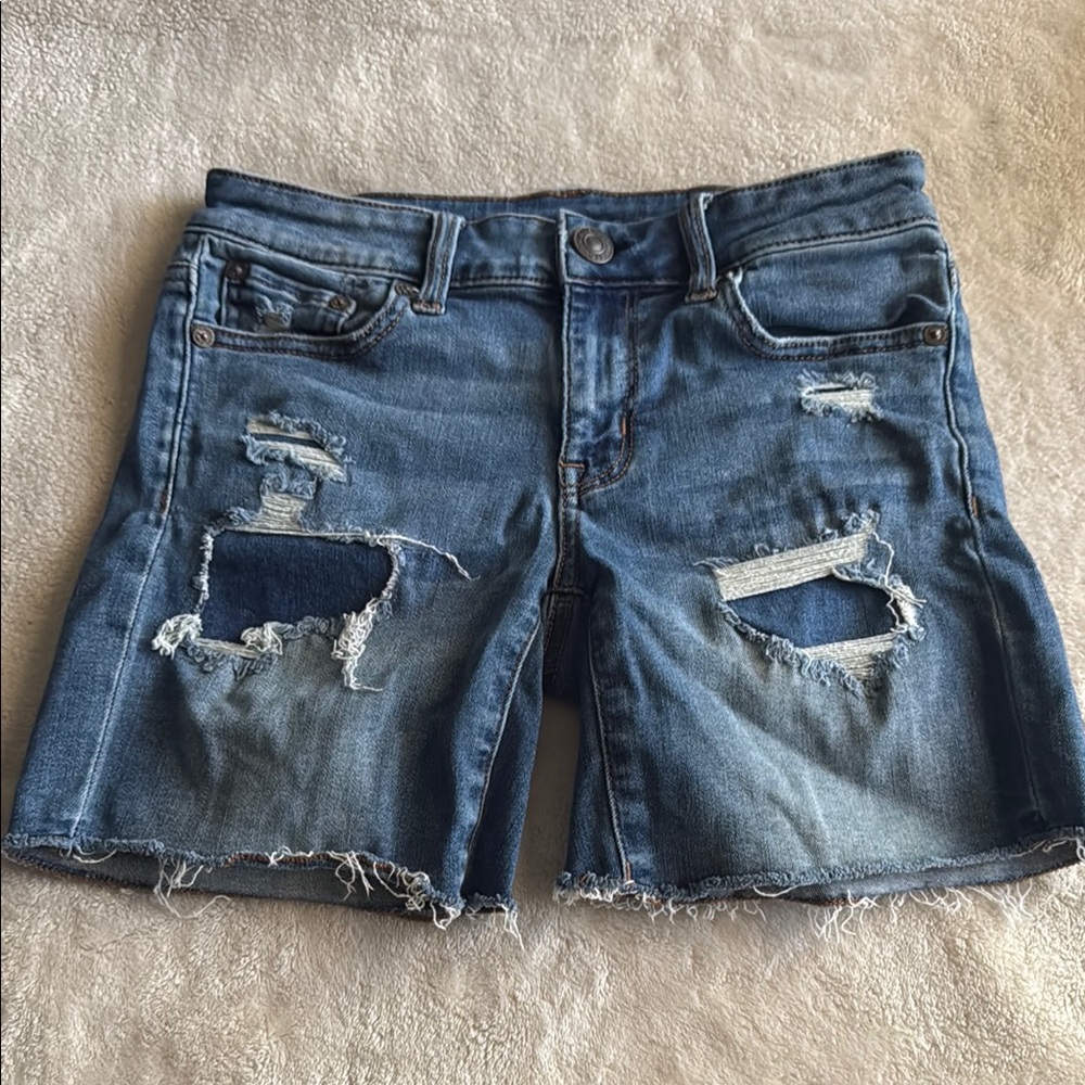 Distressed Denim Shorts